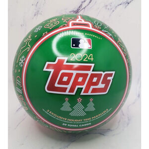 Topps 2024 Holiday Ball Collectible Tin - Empty - Plastic Insert Included